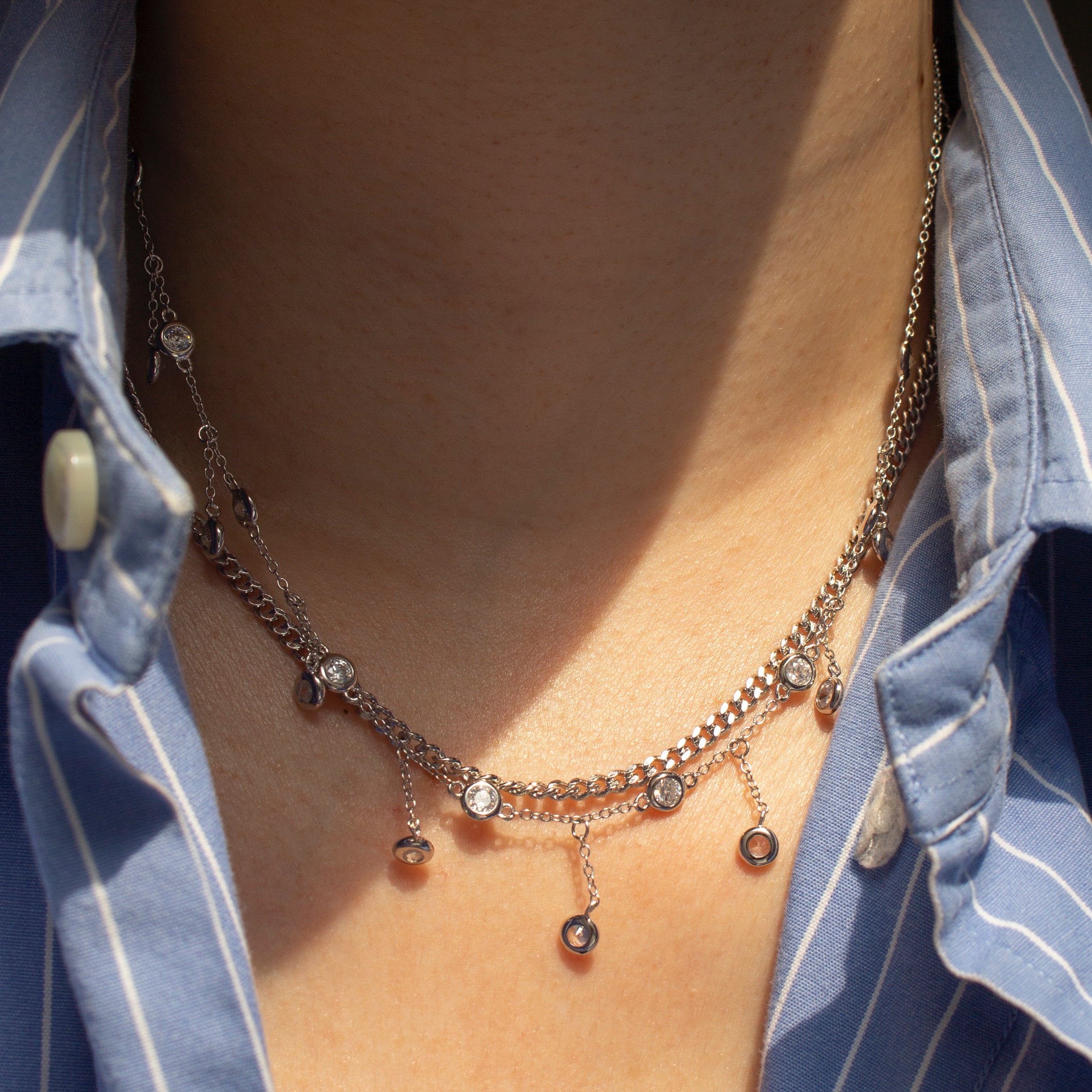 ARABELLA SHAKER NECKLACE SILVER